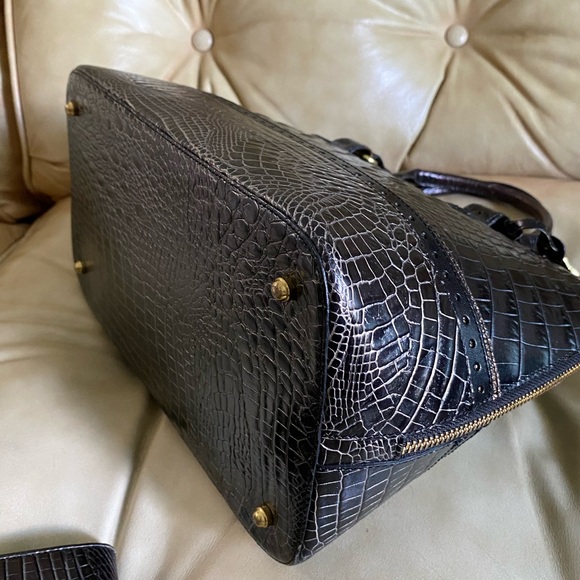 Vintage Brahmin Vivian Satchel & Wallet Set Melbourne Leather Tri-Color - Picture 6 of 15